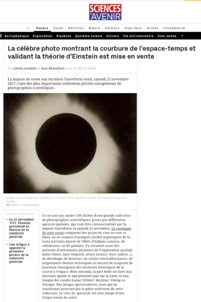 Notre vente d’images de l’espace relayée par Science et Avenir