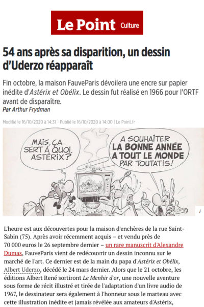 Notre dessin d’Astérix dans Le Point