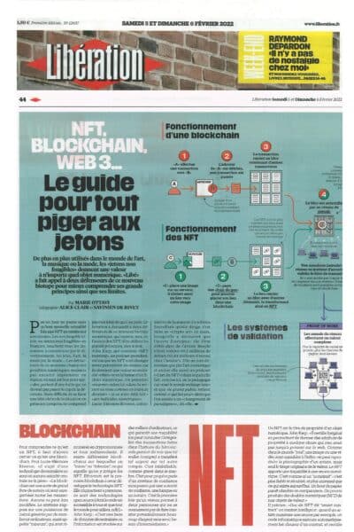 Notre CEO explique la blockchain et les NFT dans Libé !