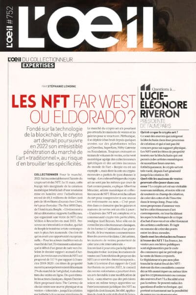 L’Œil interviews Lucie-Éléonore Riveron on NFT and crypto art