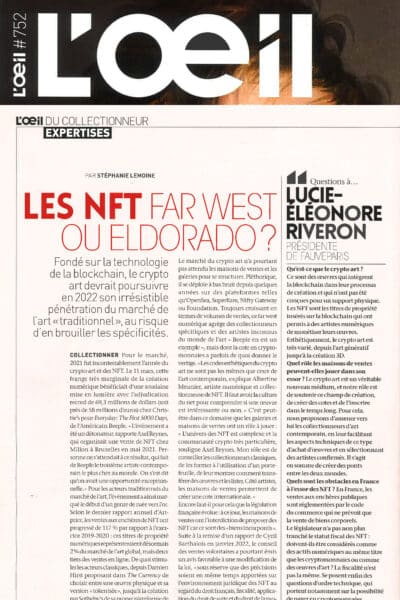 L’Œil interview Lucie-Éléonore Riveron sur les NFT et le crypto art