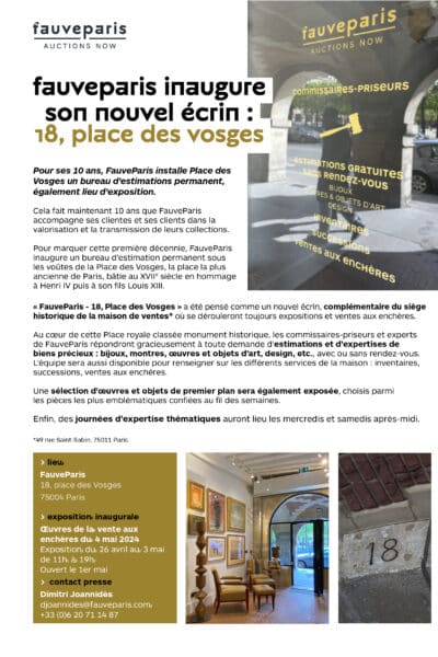 FauveParis inaugurates its new showcase: 18, Place des Vosges